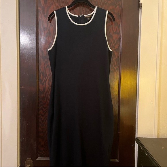 Brooks Brothers Navy Knit Suit Sheath Dress Jacket sz Large - Picture 8 of 10